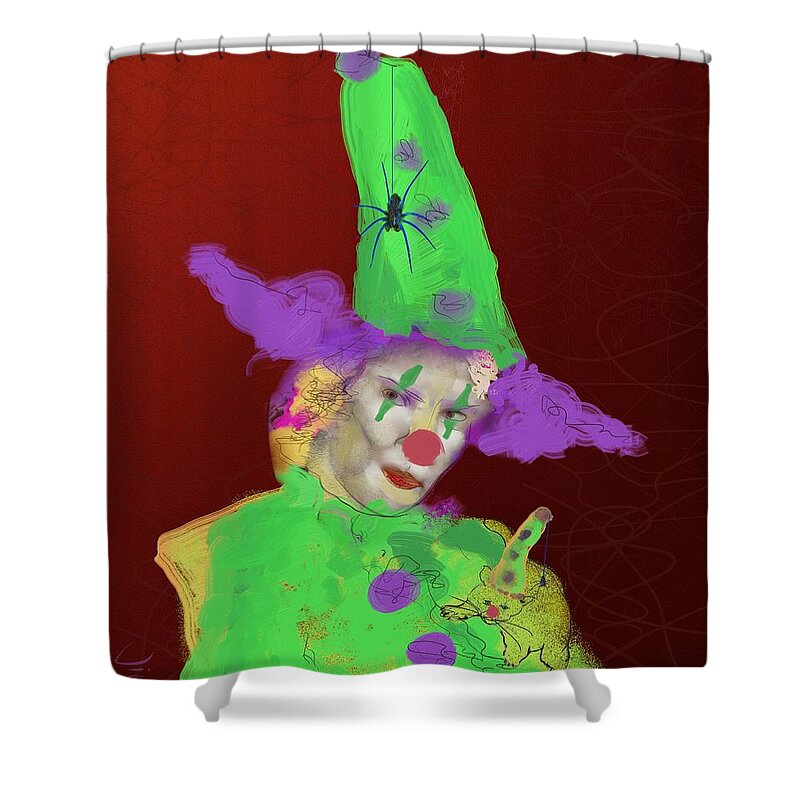 Victor Shelley Shower Curtain featuring the painting Madge IN Costume by Victor Shelley