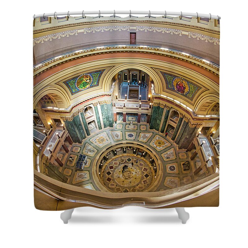 Madison Shower Curtain featuring the photograph Madison Capitol Rotunda by Steven Ralser