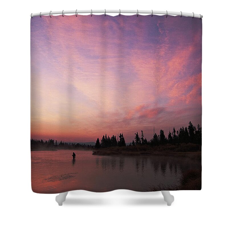Sunrise Shower Curtain featuring the photograph Madison River Sunrise by Randall Evans
