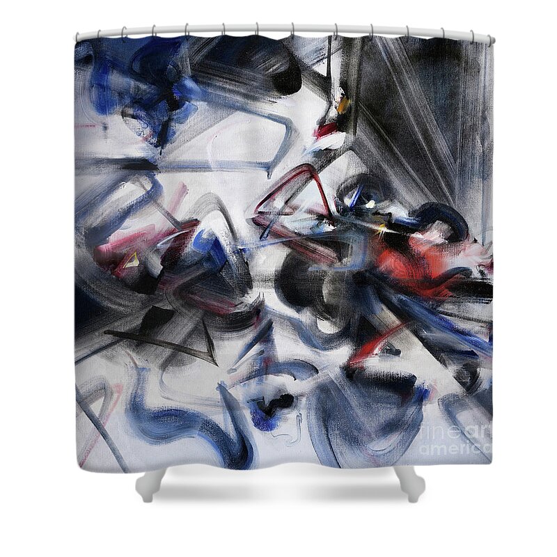 Blue Shower Curtain featuring the painting Magic and Science by Ritchard Rodriguez