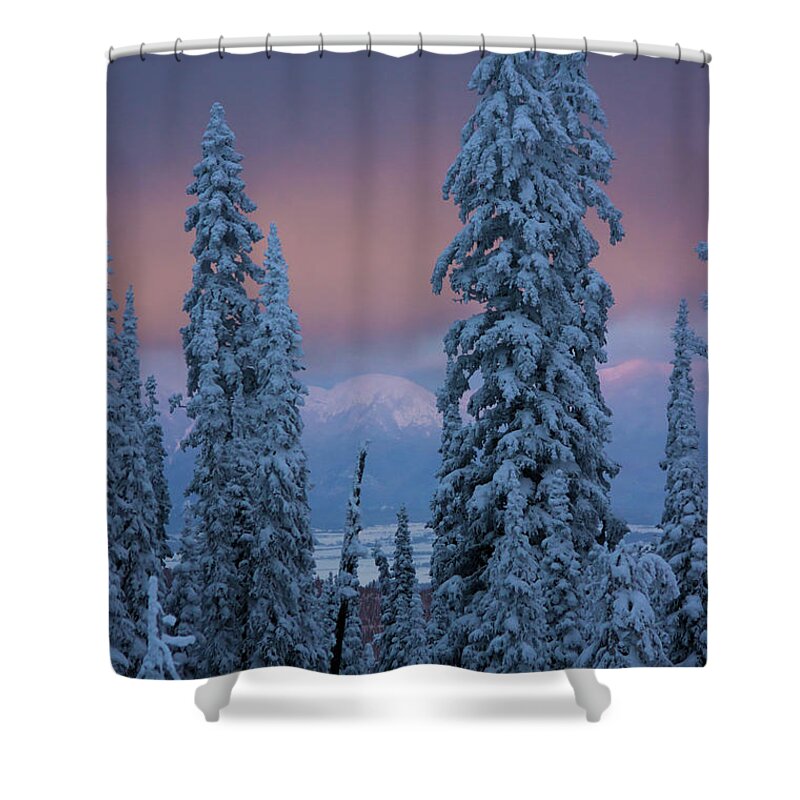 Winter Shower Curtain featuring the photograph Magic Hour by Jedediah Hohf