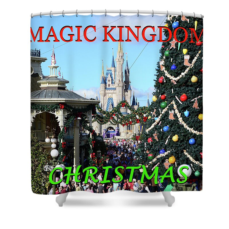 Christmas Shower Curtain featuring the photograph Magic Kingdom Christmas by David Lee Thompson