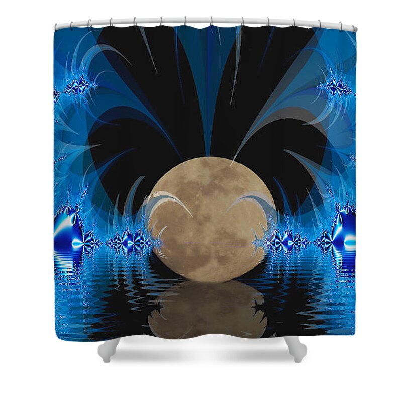 Abstract Shower Curtain featuring the digital art Magic Moon by Geraldine DeBoer