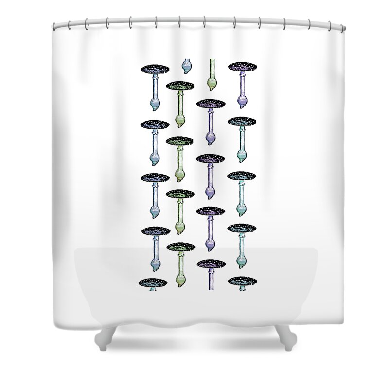 Drawing Shower Curtain featuring the painting Magic Mushrooms Phone Case by Edward Fielding