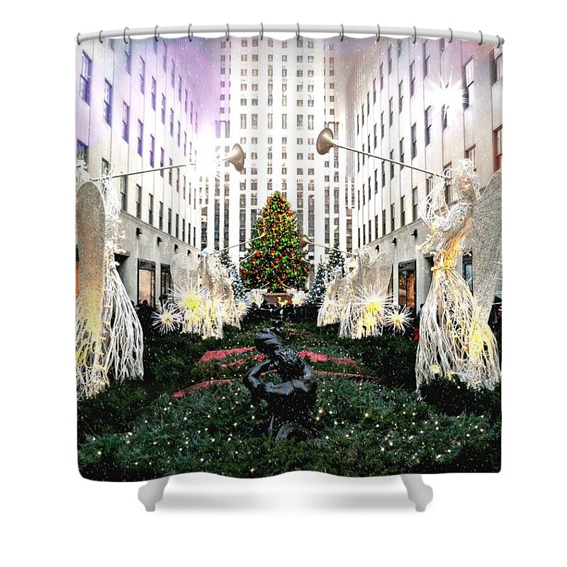 Landscape Shower Curtain featuring the photograph Magic of Christmas by Diana Angstadt