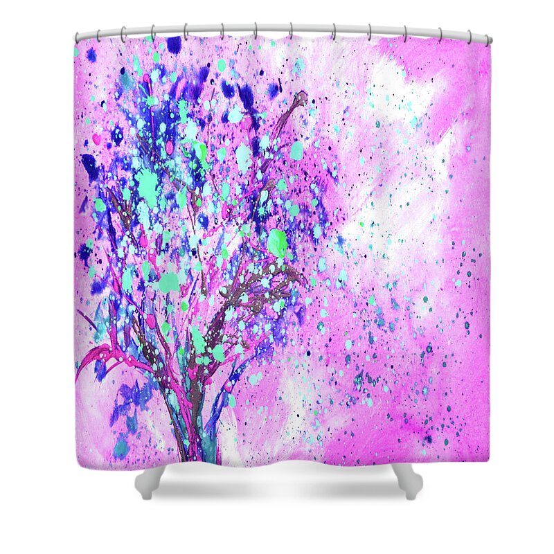 Tree Shower Curtain featuring the painting Magic Tree by Gina De Gorna