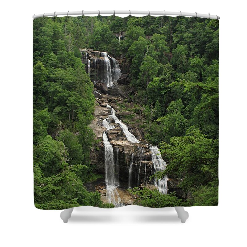 Whitewater Falls Shower Curtain featuring the photograph Magnificent Whitewater Falls by Karen Ruhl