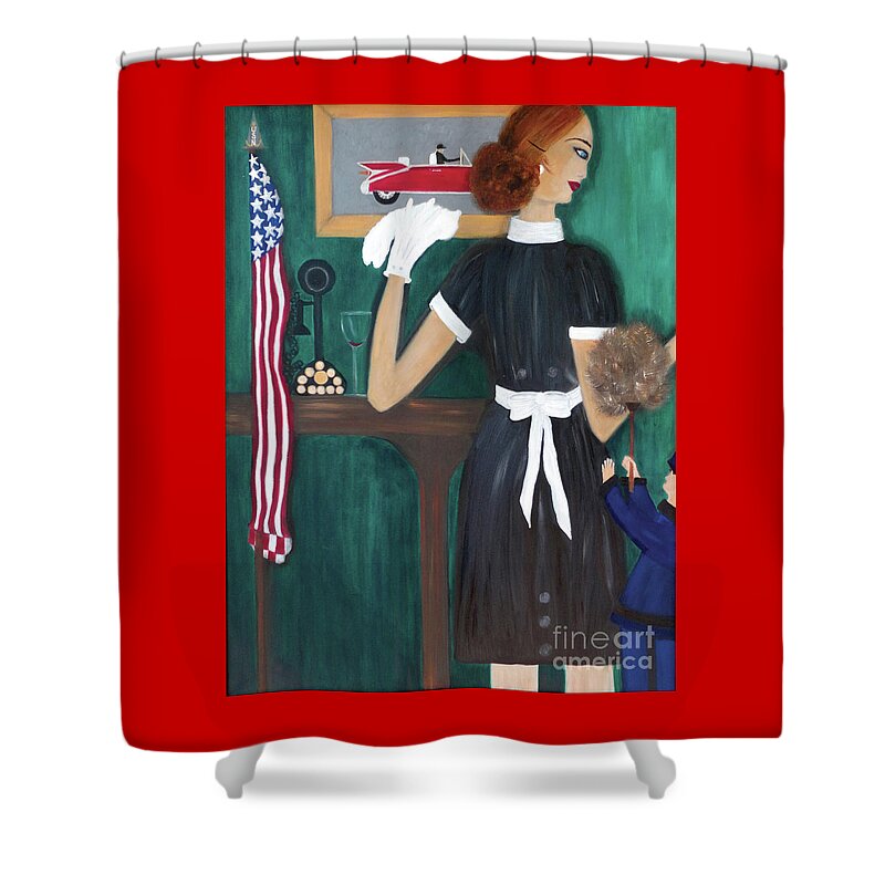 Maid Shower Curtain featuring the painting Maid In America by Artist Linda Marie