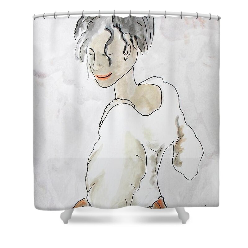 Maid Shower Curtain featuring the painting Maid by Keshava Shukla