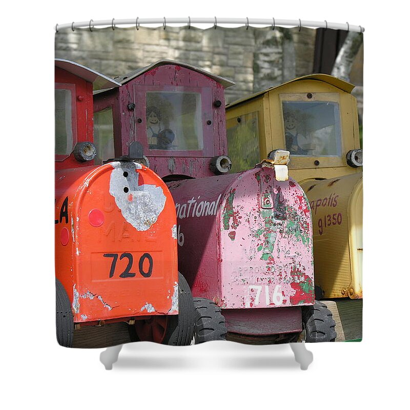 Mail Shower Curtain featuring the photograph Mail Boxes Wi by Diane Lesser