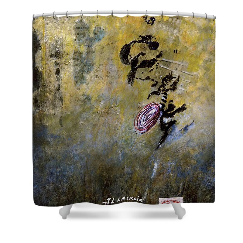 Painting Shower Curtain featuring the painting Mail kraft by Jean-luc Lacroix