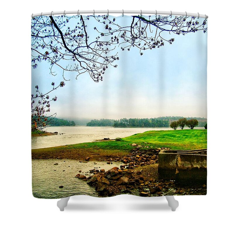 Maine Shower Curtain featuring the photograph Maine Fog by Joseph Caban
