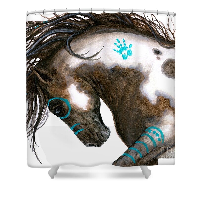 Majestic Shower Curtain featuring the painting Majestic Horse #151 by AmyLyn Bihrle
