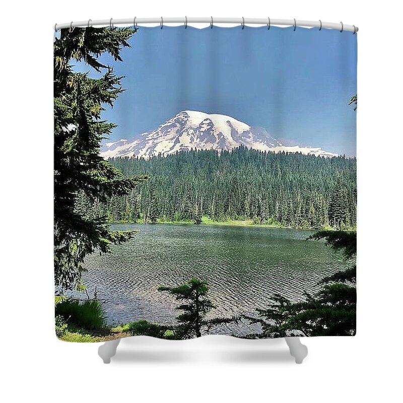Mount Rainier Shower Curtain featuring the photograph Majestic Mount Rainier by Bruce Bley