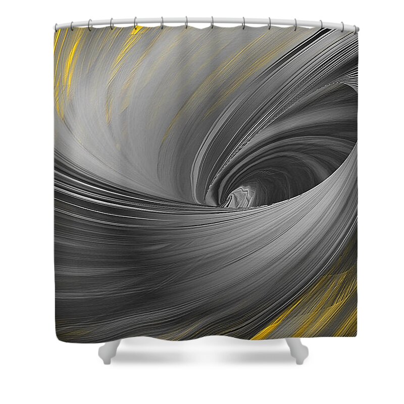 Yellow Shower Curtain featuring the painting Majestic Soar by Lourry Legarde