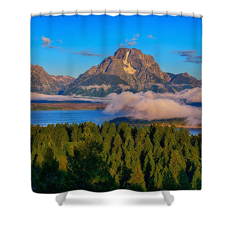 Tetons Shower Curtain featuring the photograph Majestic Tetons by Greg Norrell