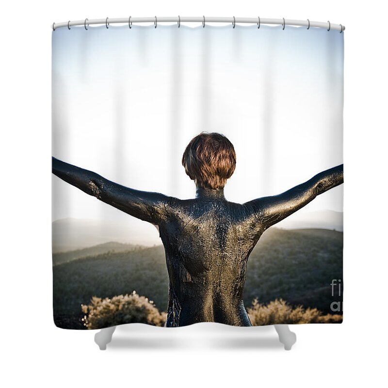 Early Sunset Shower Curtain featuring the photograph Majestic wave by Scott Sawyer