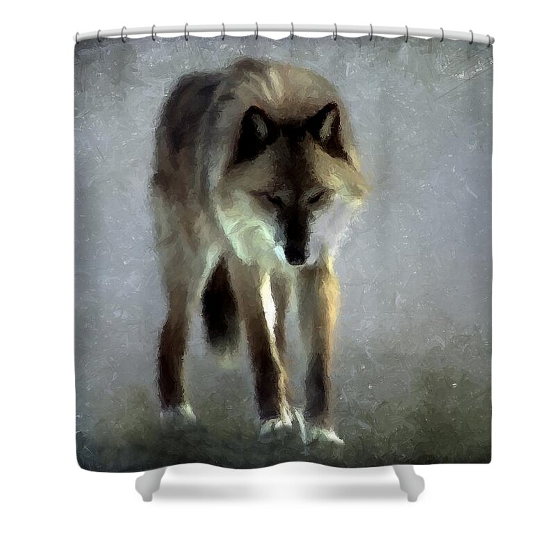 Wolf Shower Curtain featuring the photograph Majestic Wolf by David Dehner