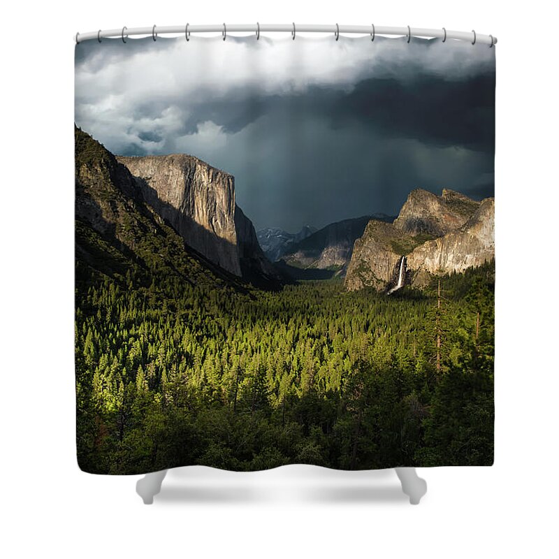Yosemite Shower Curtain featuring the photograph Majestic Yosemite National Park by Larry Marshall