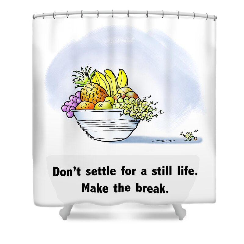 Funny Shower Curtain featuring the digital art Make The Break by Mark Armstrong