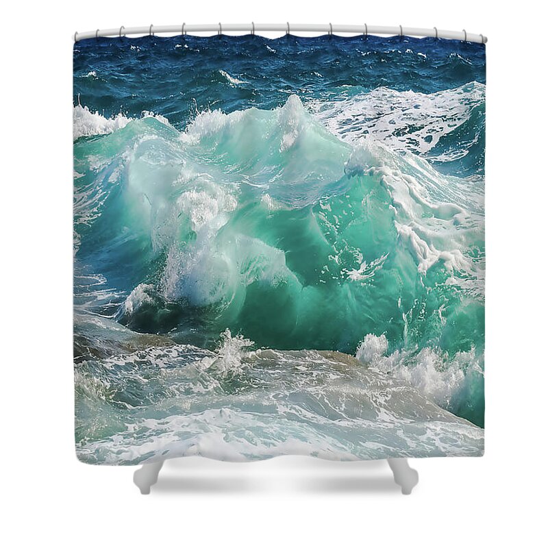 Making Waves Shower Curtain featuring the painting Making Waves by Harry Warrick