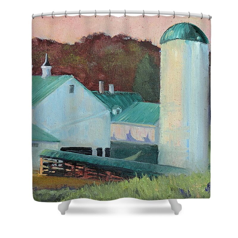 Malabar Shower Curtain featuring the painting Malabar Farm State Park by Judy Fischer Walton