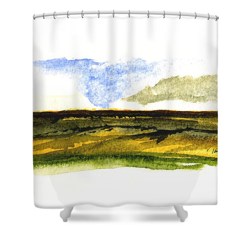 Malaga Shower Curtain featuring the painting Malaga Washington Ridge by Paul Gaj