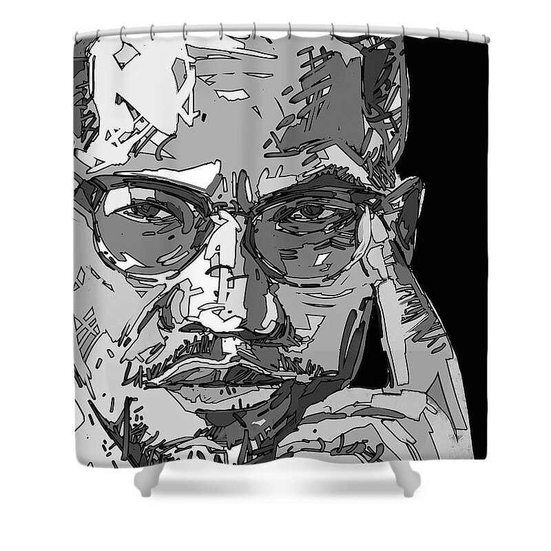 Malcolm Shower Curtain featuring the digital art Malcolm X by Bekim M