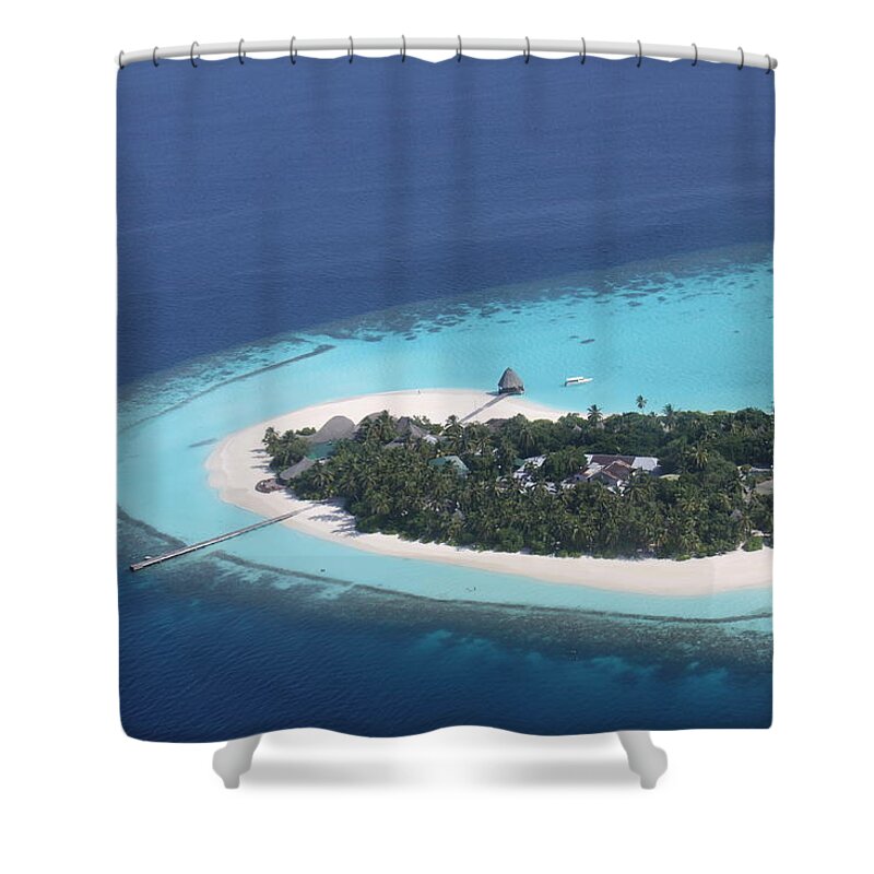 #island #water #ocean #nature Shower Curtain featuring the photograph Maldives by Imthiyaz Nooman