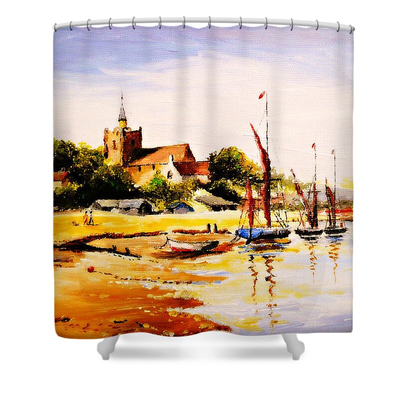 Maldon Shower Curtain featuring the painting Maldon Essex by Andrew Read
