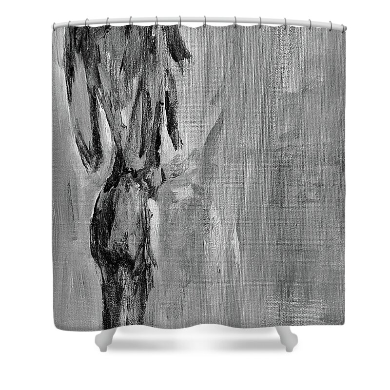 Male Nude Shower Curtain featuring the painting Male Nude 3 by Julie Lueders 