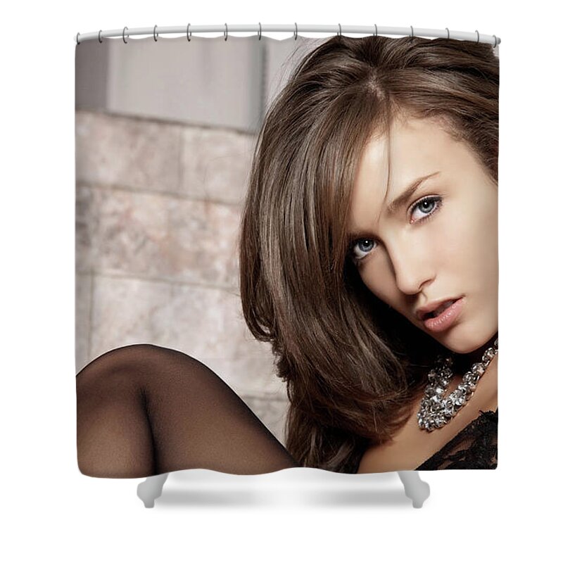 Malena Morgan Shower Curtain for Sale by Bert Mailer