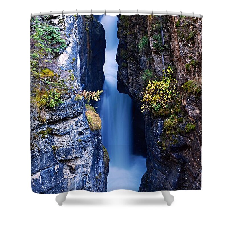 Maligne Canyon Shower Curtain featuring the photograph Maligne Canyon by Larry Ricker