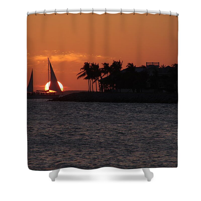 Key West Shower Curtain featuring the photograph Mallory Square Sunset 2018 by Greg Graham