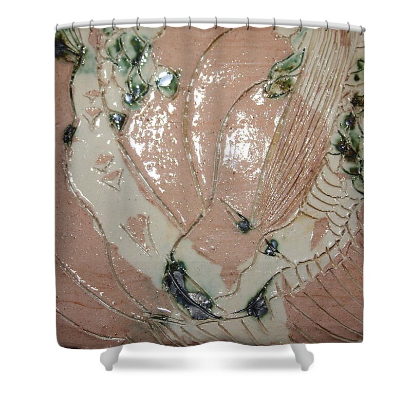Jesus Shower Curtain featuring the ceramic art Mama cares - tile by Gloria Ssali