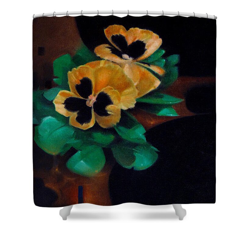 Flowers Shower Curtain featuring the painting Mama Jane's Favorite by T S Carson