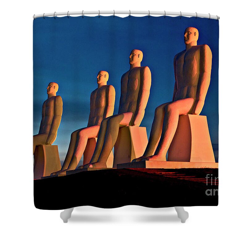 Man At Sea Shower Curtain featuring the photograph MAN at SEA by Silva Wischeropp