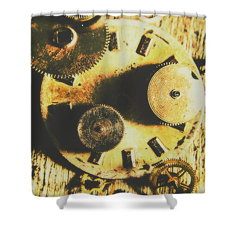 Parts Shower Curtain featuring the photograph Man made time by Jorgo Photography