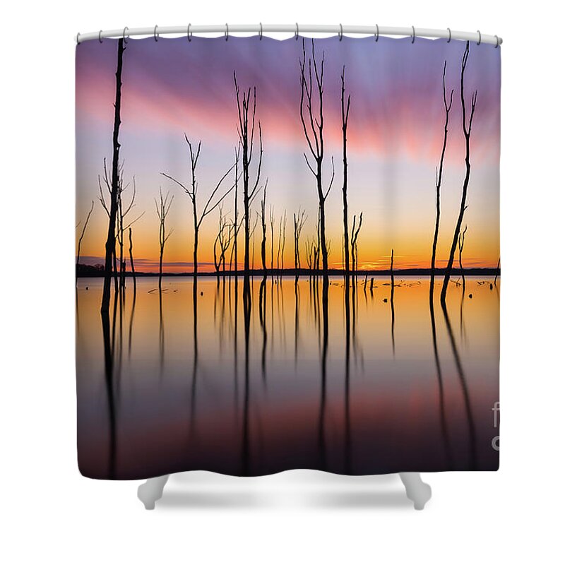 Manasquan Shower Curtain featuring the photograph Manasquan Reservoir Long Exposure by Michael Ver Sprill