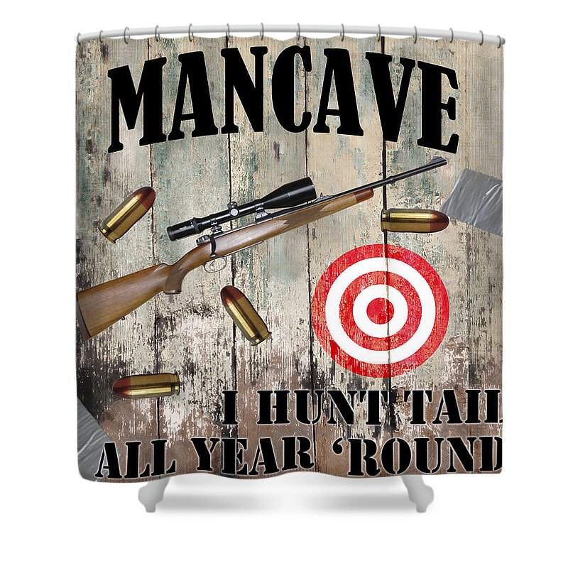 Mancave Shower Curtain featuring the painting Mancave Hunt Tail by Mindy Sommers