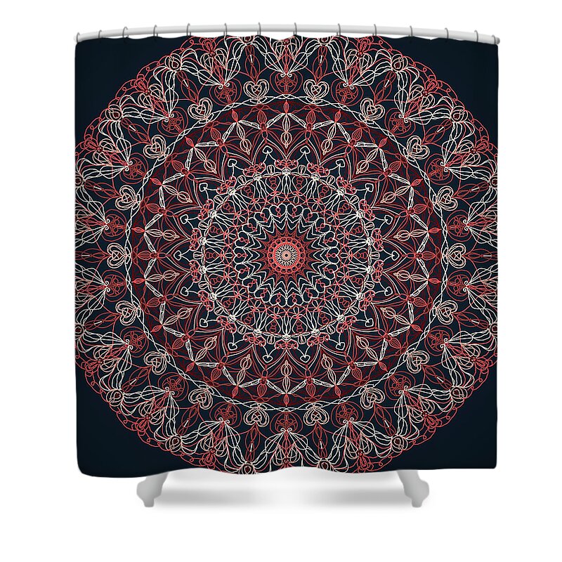 Mandala Shower Curtain featuring the digital art Mandala 1 by Ronda Broatch