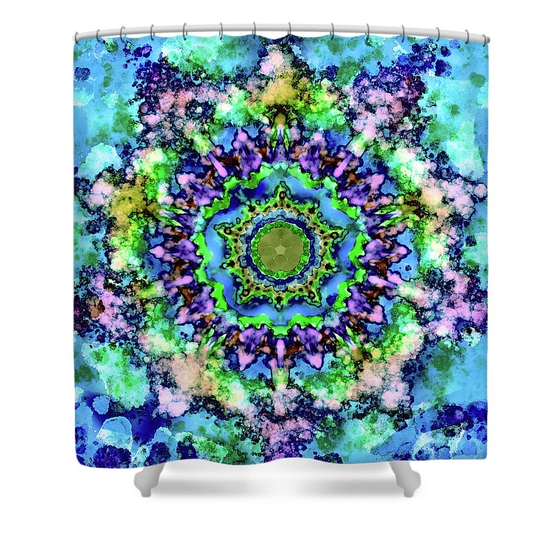 Mandala Shower Curtain featuring the digital art Mandala Art 1 by Patricia Lintner