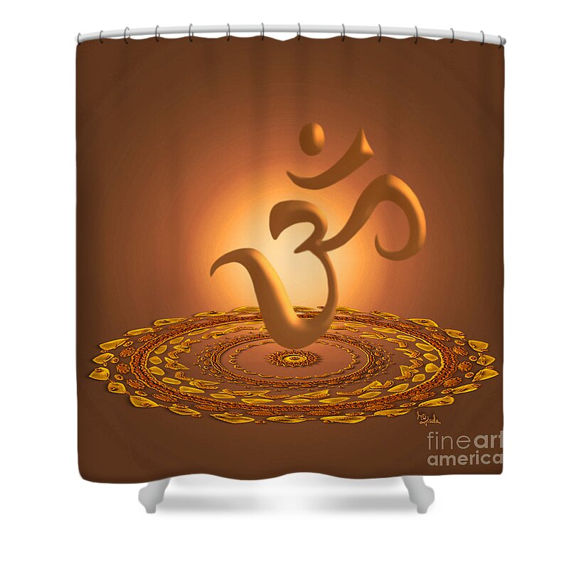 #rgiada Shower Curtain featuring the digital art Mandala art - Rise and shine by RGiada by Giada Rossi