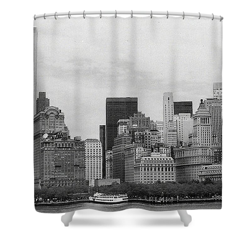 Manhattan Shower Curtain featuring the photograph Manhattan Skyline 1997 by Charles Robinson