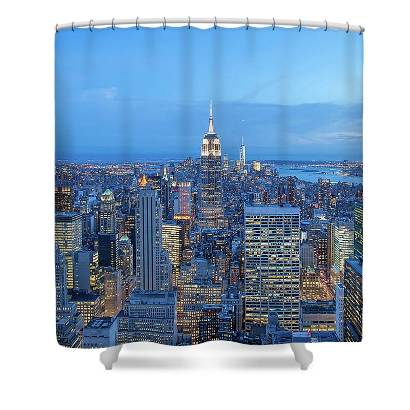 Empire State Building Shower Curtain featuring the photograph Manhattan Skyline New York City by Az Jackson