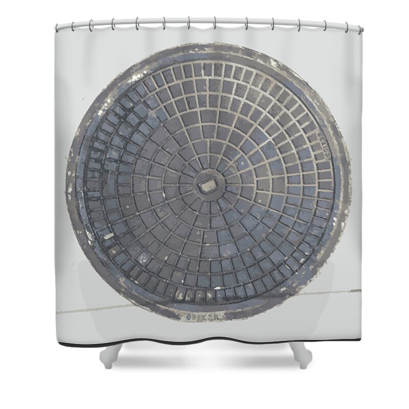 manhole Cover Shower Curtain featuring the photograph Manhole Cover by Stan Magnan