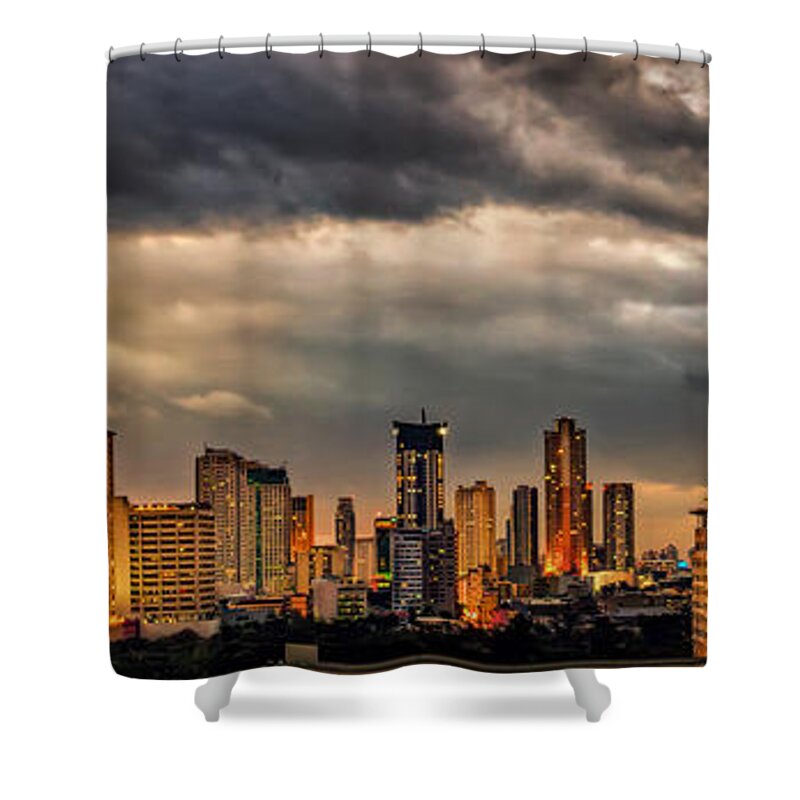 Manila Shower Curtain featuring the photograph Manila Cityscape by Adrian Evans