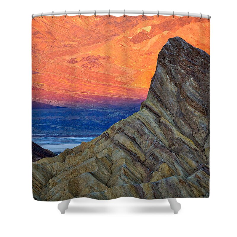 California Shower Curtain featuring the photograph Manly Beacon at Sunrise - Death Valley by Stuart Litoff