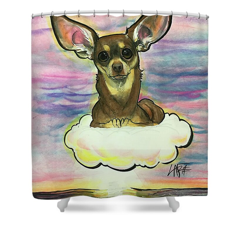 Chihuahua Shower Curtain featuring the drawing Manning 3848 by John LaFree