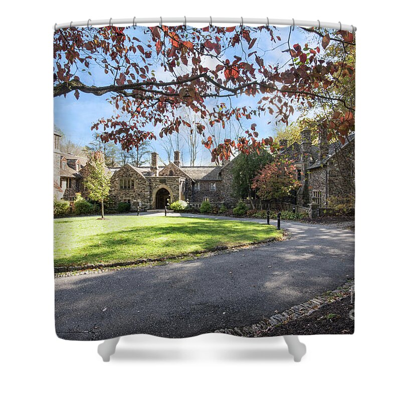 Mansion Shower Curtain featuring the photograph Mansion At Ridley Creek by Judy Wolinsky